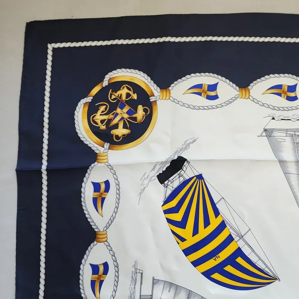 32in Square Naval Academy USNA Silk Scarf Rah-Rah Collection Nautical Sailing